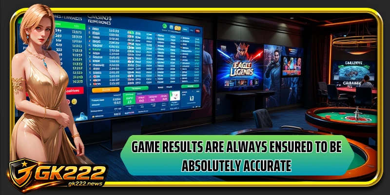 Game results are always ensured to be absolutely accurate
