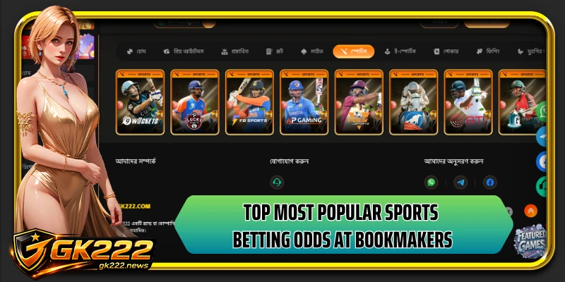 Top most popular sports betting odds at bookmakers